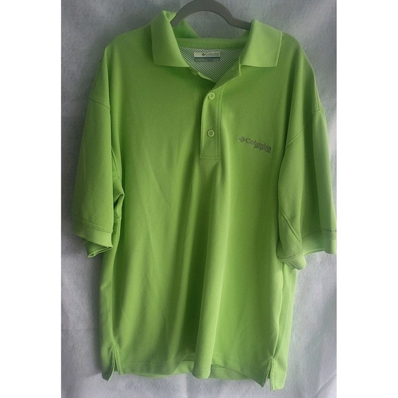 Columbia Other - Colombia pfg omni-shade performance polo shirt fishing xs lime‎ green visibility
